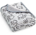 Paw Print Fleece Pet Blanket - Washable Dog Bed Mat