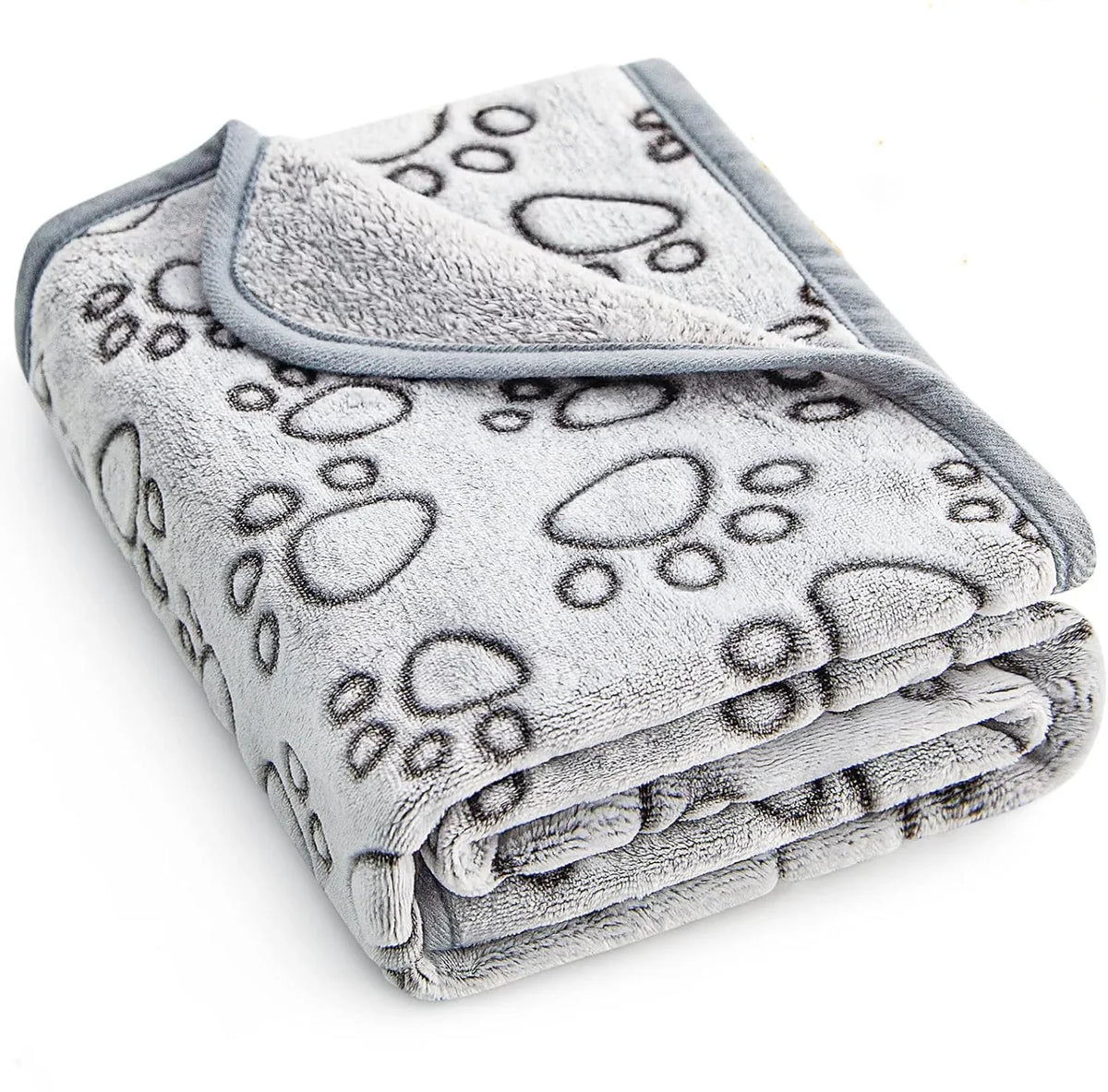 Paw Print Fleece Pet Blanket - Washable Dog Bed Mat